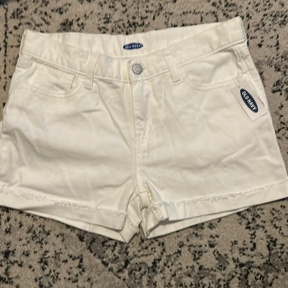 Girls White Denim Shorts